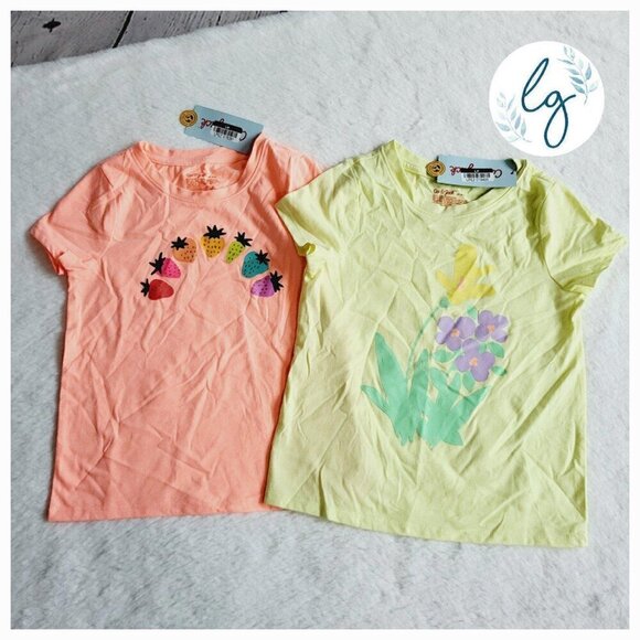 Cat & Jack Other - Cat & Jack Girls' Short Sleeve Graphic T-Shirt Bundle, set of 2 (xsmall) 4KIDN-R